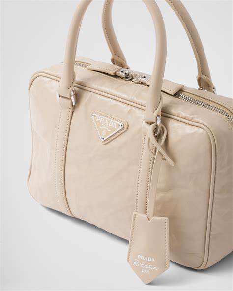 occhaili prada color beige|Desert Beige Medium antique nappa leather top handle bag .